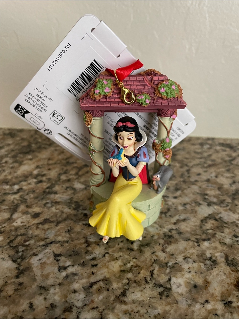 Disney Snow White Ornament in Yellow, Blue, Red and Pink